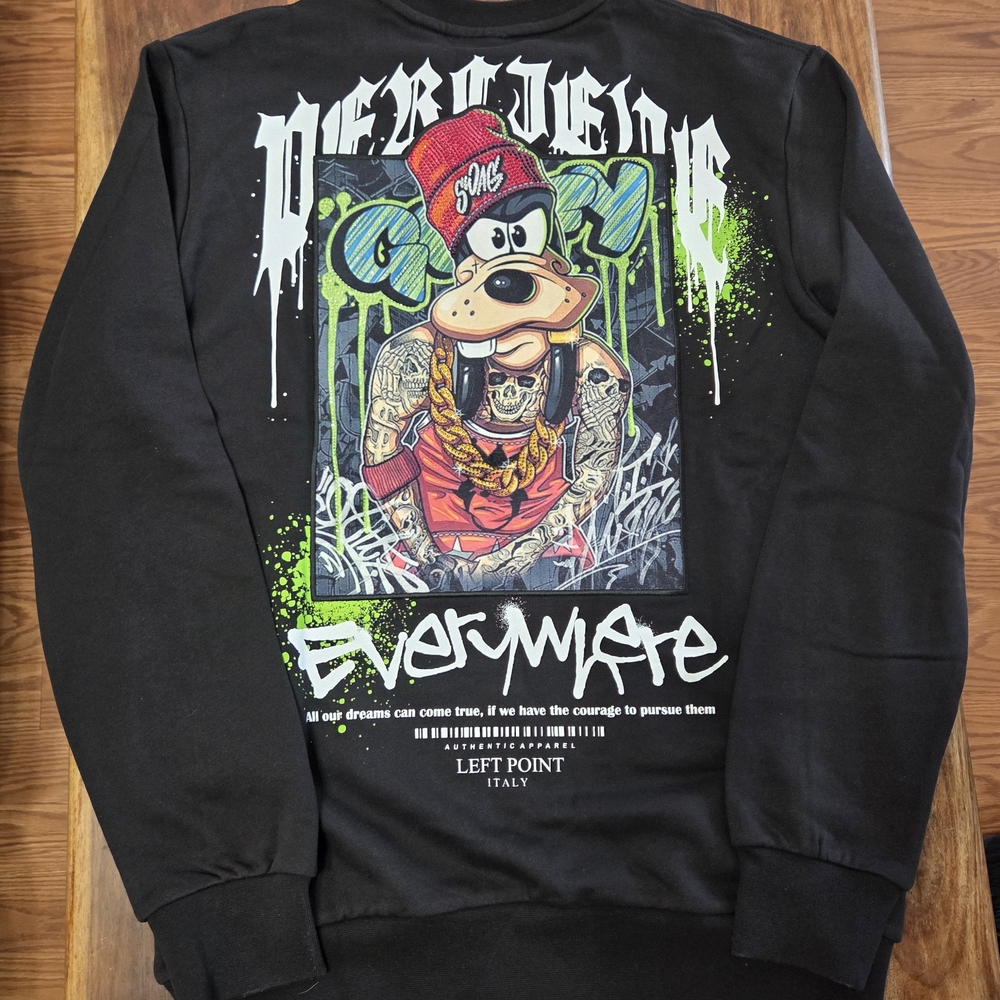 Left Points "Gangster Goofy" Graphic Men’s Sweater